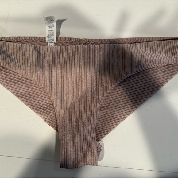 Aerie shimmer Ribbed Tan Swim Bottoms - Picture 1 of 4